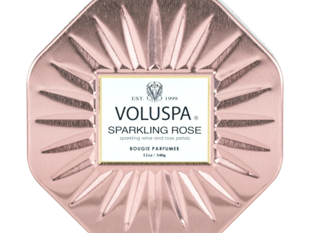 Voluspa 3-Wick Octagon Tin Candle - Sparkling Rose Online Sale