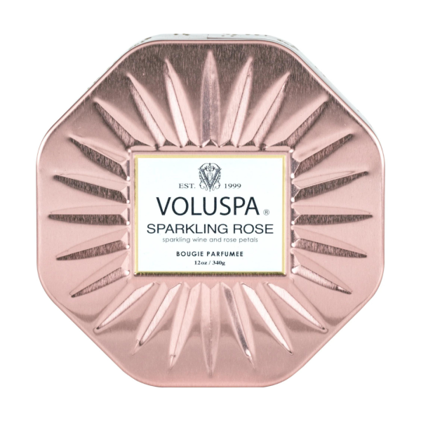 Voluspa 3-Wick Octagon Tin Candle - Sparkling Rose Online Sale