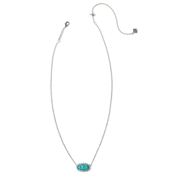 Kendra Scott Elisa Color Burst Frame Necklace - Rhodium For Sale