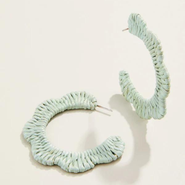 Spartina Scalloped Straw Hoop Earrings Online Hot Sale