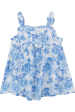 Angel Dear Ruffle Sleeve Sundress Set - Roses in Blue For Cheap