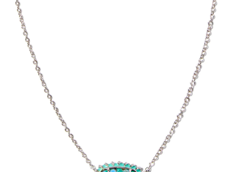 Kendra Scott Elisa Color Burst Frame Necklace - Rhodium For Sale