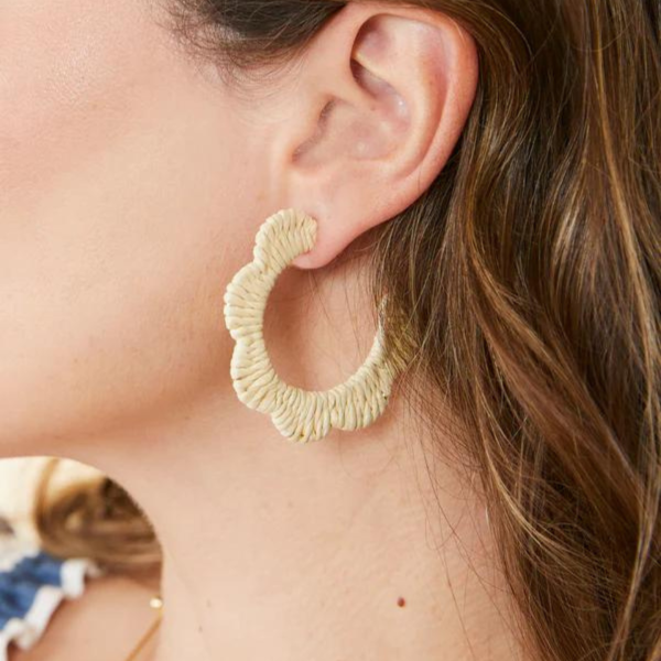 Spartina Scalloped Straw Hoop Earrings Online Hot Sale