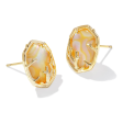 Kendra Scott Daphne Coral Frame Stud Earrings - Gold Fashion