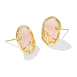 Kendra Scott Daphne Coral Frame Stud Earrings - Gold Fashion