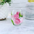 Wine by Design Handpainted Hydrangea Stemless Glass Supply