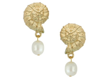 Susan Shaw Nautical Shell + Pearl Earrings Hot on Sale