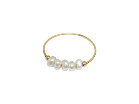 Nikki Smith Waterproof Polly Pearl Ring - Gold on Sale