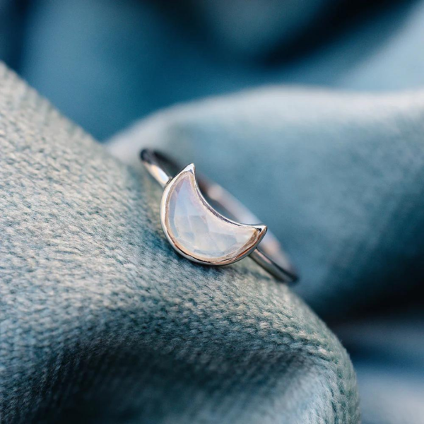 Pura Vida Moonstone Moon Ring - Silver For Sale