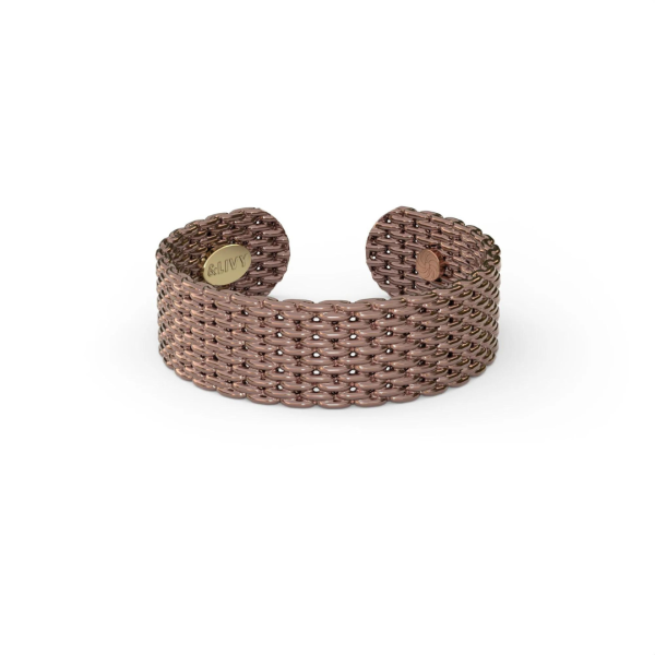 &Livy Metalysic Mesh 6mm Adjustable Ring - Rose Gold Online Sale