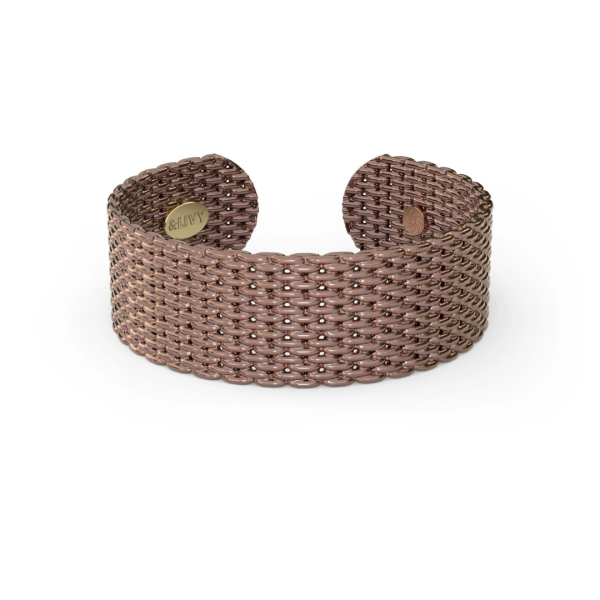 &Livy Metalysic Mesh 8mm Adjustable Ring - Rose Gold Online now