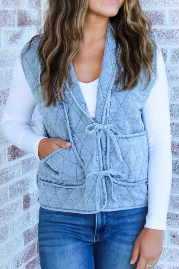 A Little Longer Quilted Vest Online Hot Sale