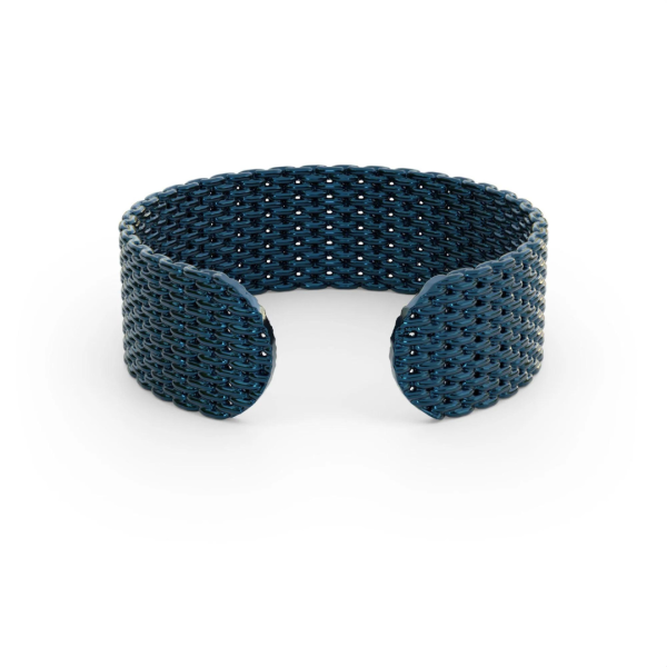 &Livy Metalysic Mesh 8mm Adjustable Ring - Sapphire Online