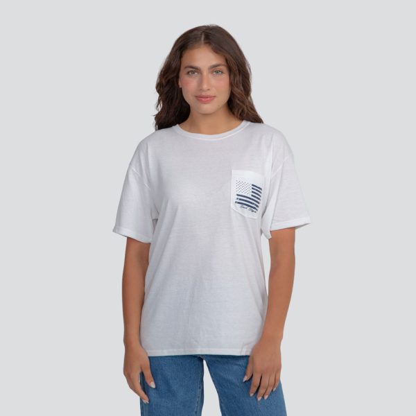 Vertical Flag Pocket Basic T-Shirt For Discount