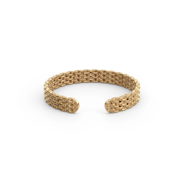 &Livy Metalysic Mesh 3mm Adjustable Ring - Platinum Gold Online now