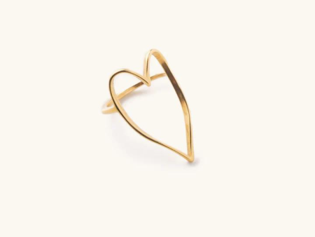 Nikki Smith Lovie Heart Ring - Gold For Discount