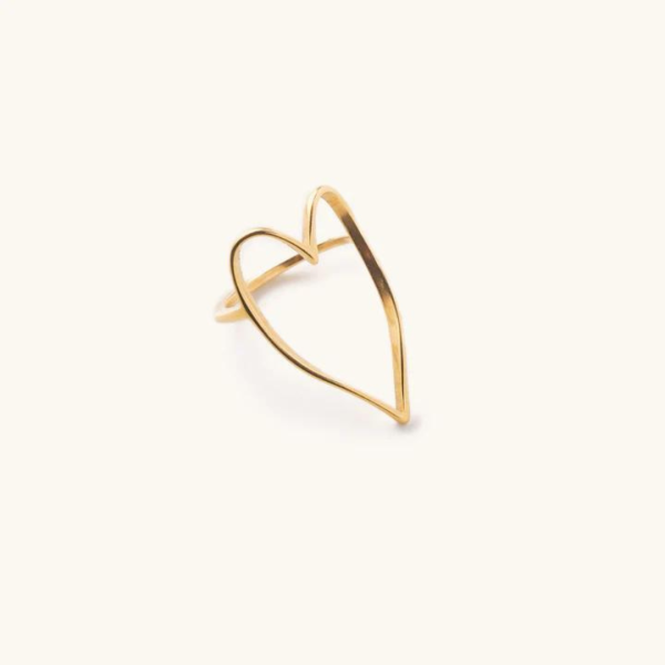 Nikki Smith Lovie Heart Ring - Gold For Discount