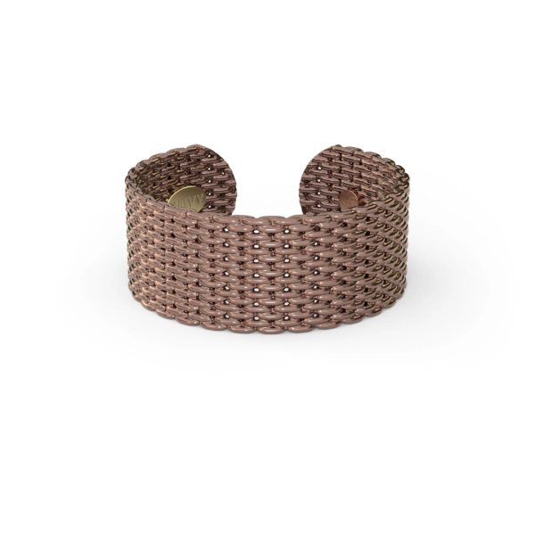 &Livy Metalysic Mesh 8mm Adjustable Ring - Rose Gold Online now