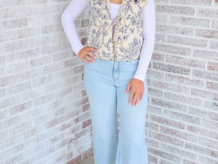 January & May - You Found Me Floral Quilted Vest Online