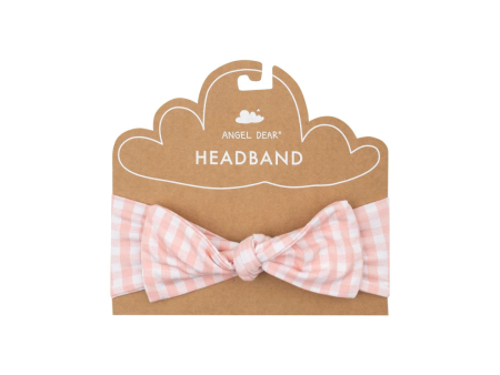 Angel Dear Headband - Mini Gingham Pink For Sale