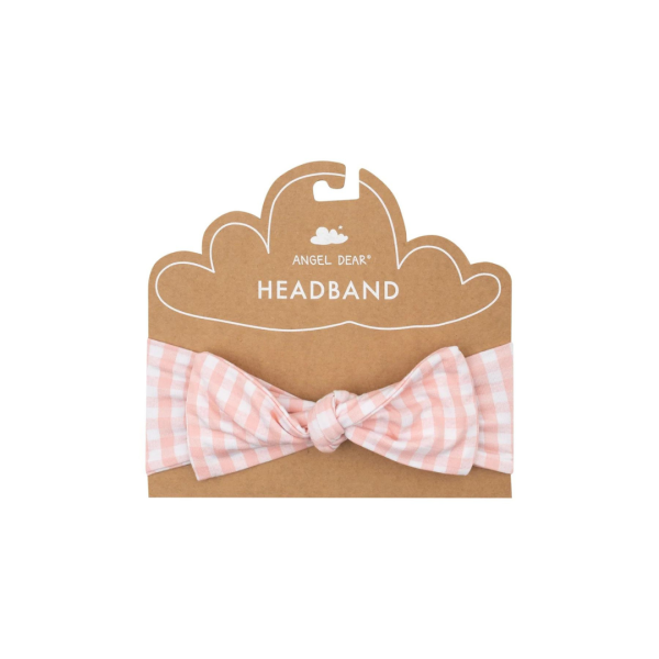 Angel Dear Headband - Mini Gingham Pink For Sale