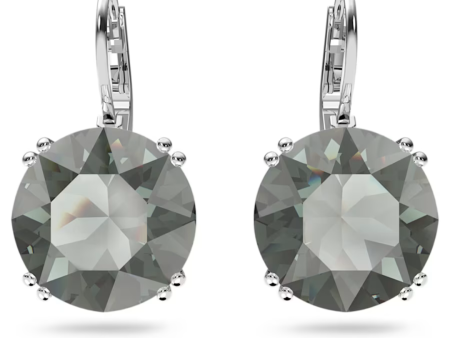 Swarovski Millenia Round Drop Earrings - Black Silver Online now