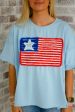 Wild Indigo - Cue The Sparklers USA Flag Embroidery Tee Fashion