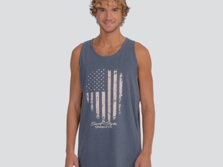 Vertical Flag Garment Dye Tank Top on Sale