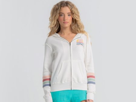 Sunshine Naamah Stripe Fleece Zip Hoodie Online Sale