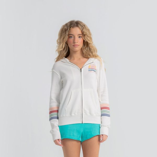 Sunshine Naamah Stripe Fleece Zip Hoodie Online Sale