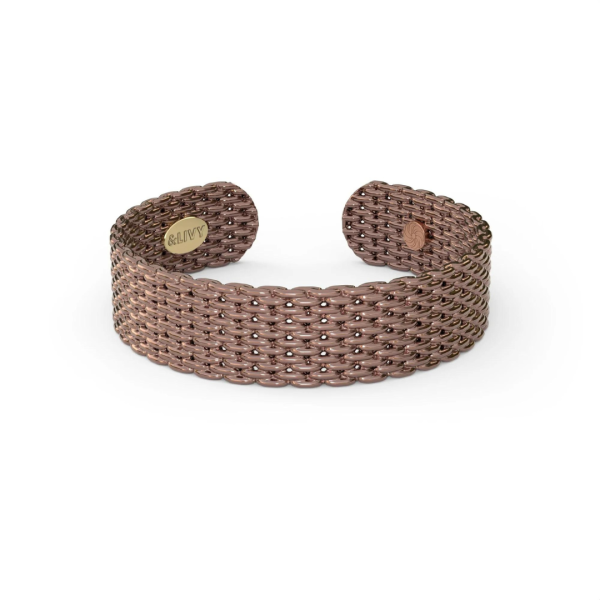 &Livy Metalysic Mesh 6mm Adjustable Ring - Rose Gold Online Sale