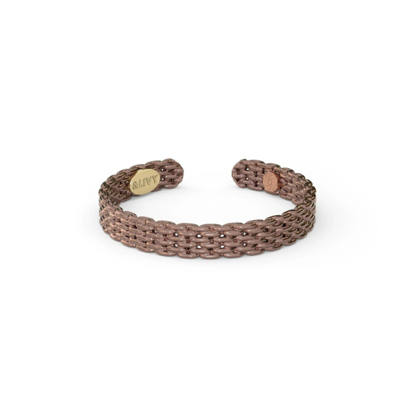 &Livy Metalysic Mesh 3mm Adjustable Ring - Rose Gold For Discount