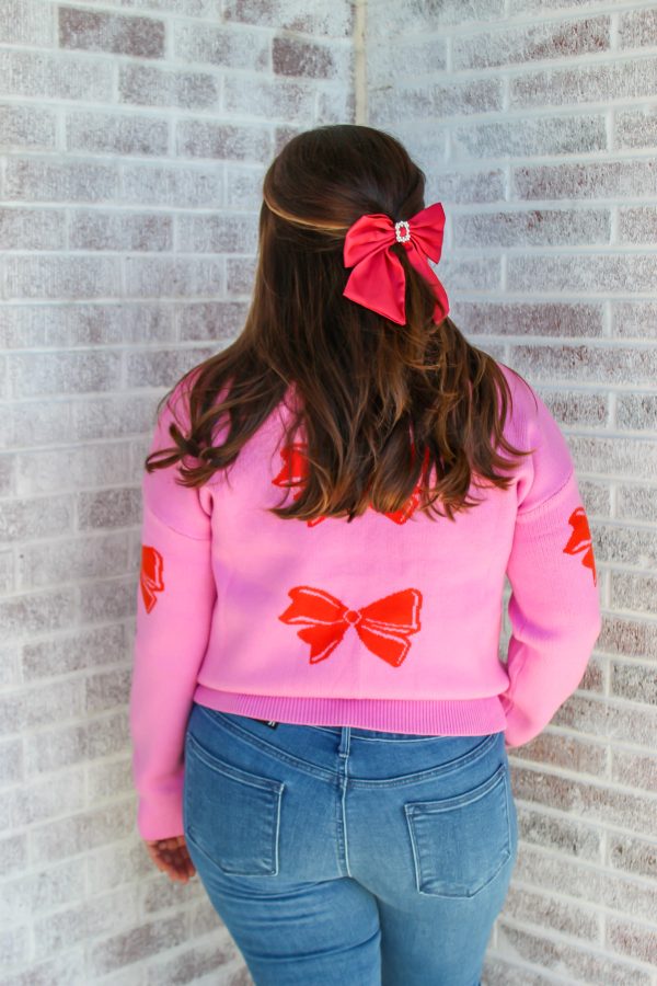 Not Ready To Go Bow Knit Sweater Online Sale