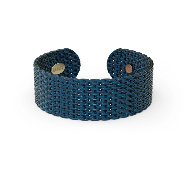 &Livy Metalysic Mesh 8mm Adjustable Ring - Sapphire Online