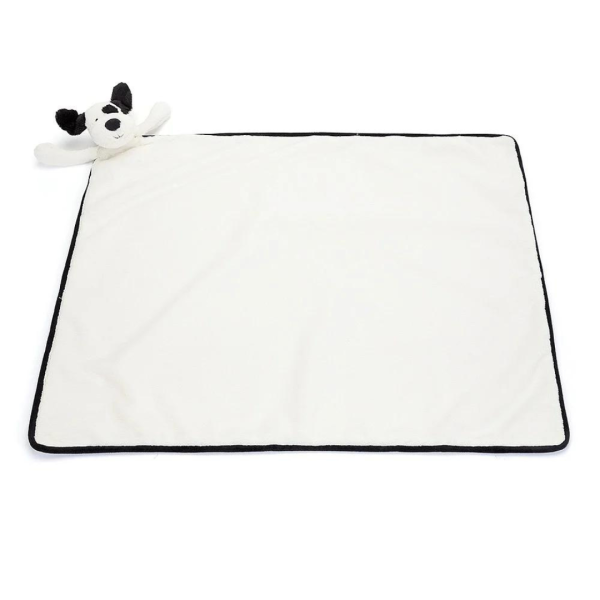 Jellycat Bashful Black & Cream Puppy Blankie Discount