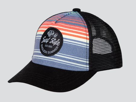 Kids Poly Stripe Trucker Cap Supply