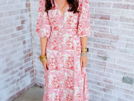 Feeling So Free V-Neck Button Down Midi Dress For Discount