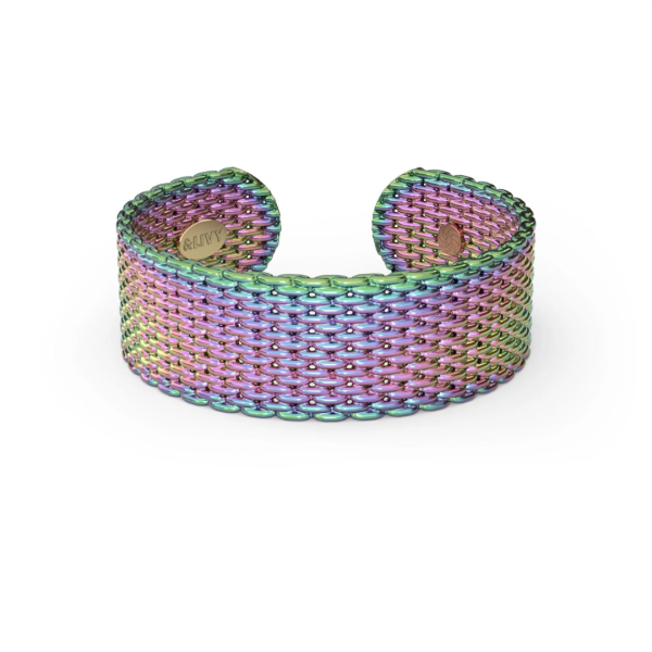 &Livy Metalysic Mesh 8mm Adjustable Ring - Spectra For Sale