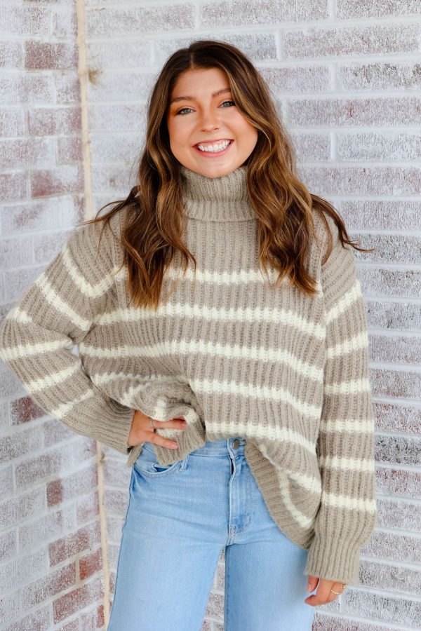 Sadie & Sage - Aki Turtle Neck Striped Sweater For Discount