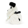 Jellycat Bashful Black & Cream Puppy Blankie Discount