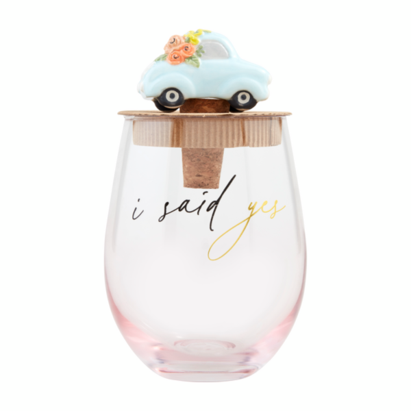 Mud Pie Wine Glass & Stopper Set Online Hot Sale