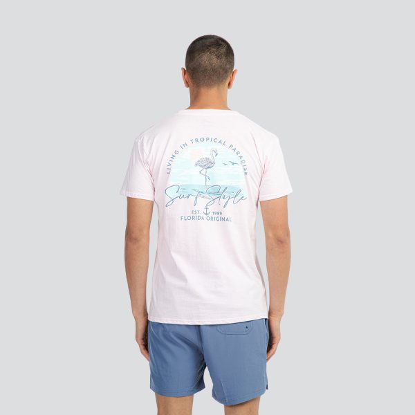 Pastel Flamingo Basic T-Shirt For Cheap