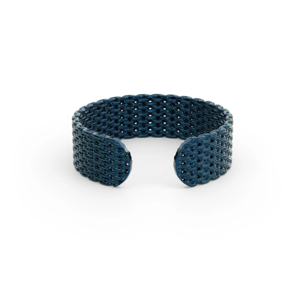 &Livy Metalysic Mesh 6mm Adjustable Ring - Sapphire Discount