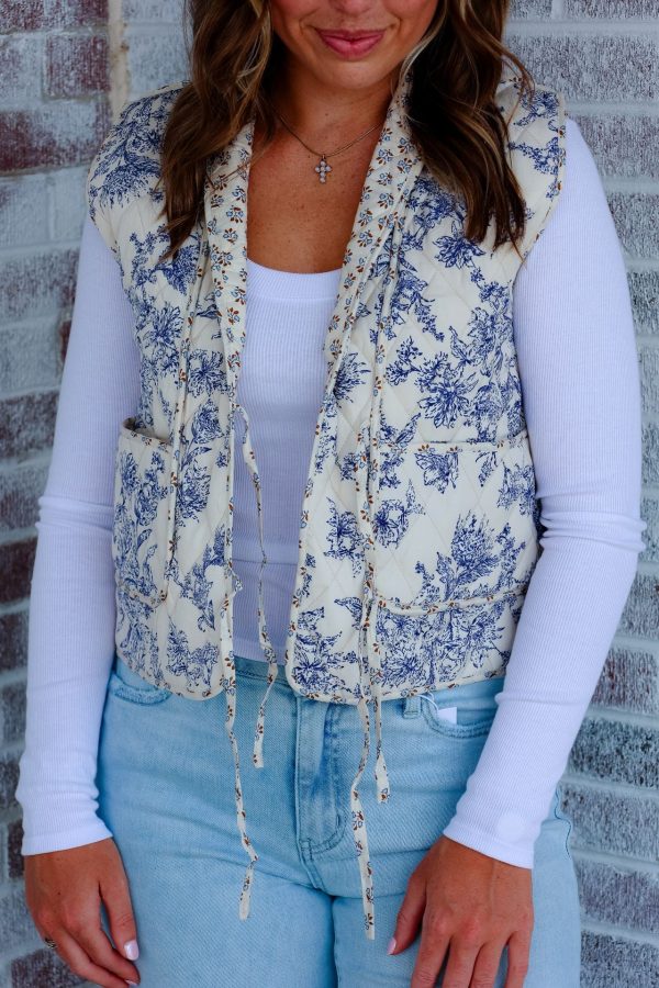 January & May - You Found Me Floral Quilted Vest Online