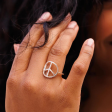 Pura Vida Peace Sign Ring - Silver Online