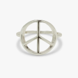 Pura Vida Peace Sign Ring - Silver Online