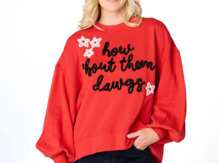 Stewart Simmons - The How Bout Them Dawgs Glitter Script Balloon Pullover Online Hot Sale