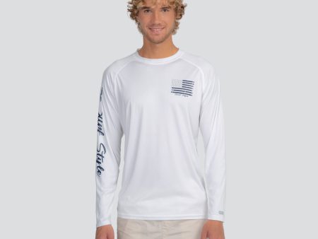 Vertical Flag Performance Long-Sleeved Tee Cheap