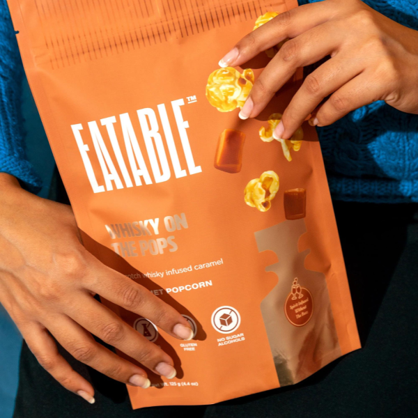 Eatable Whisky on the Pops- Scotch Infused Caramel Popcorn For Sale