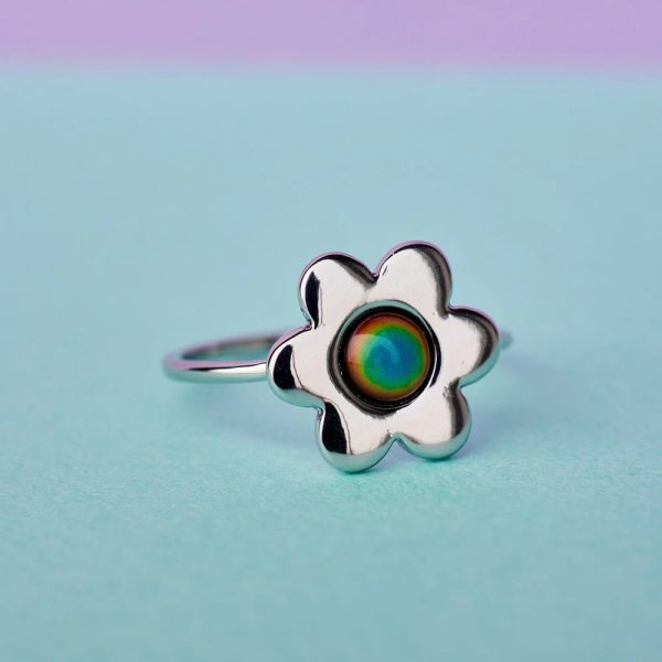 Pura Vida Mood Flower Ring - Silver Hot on Sale